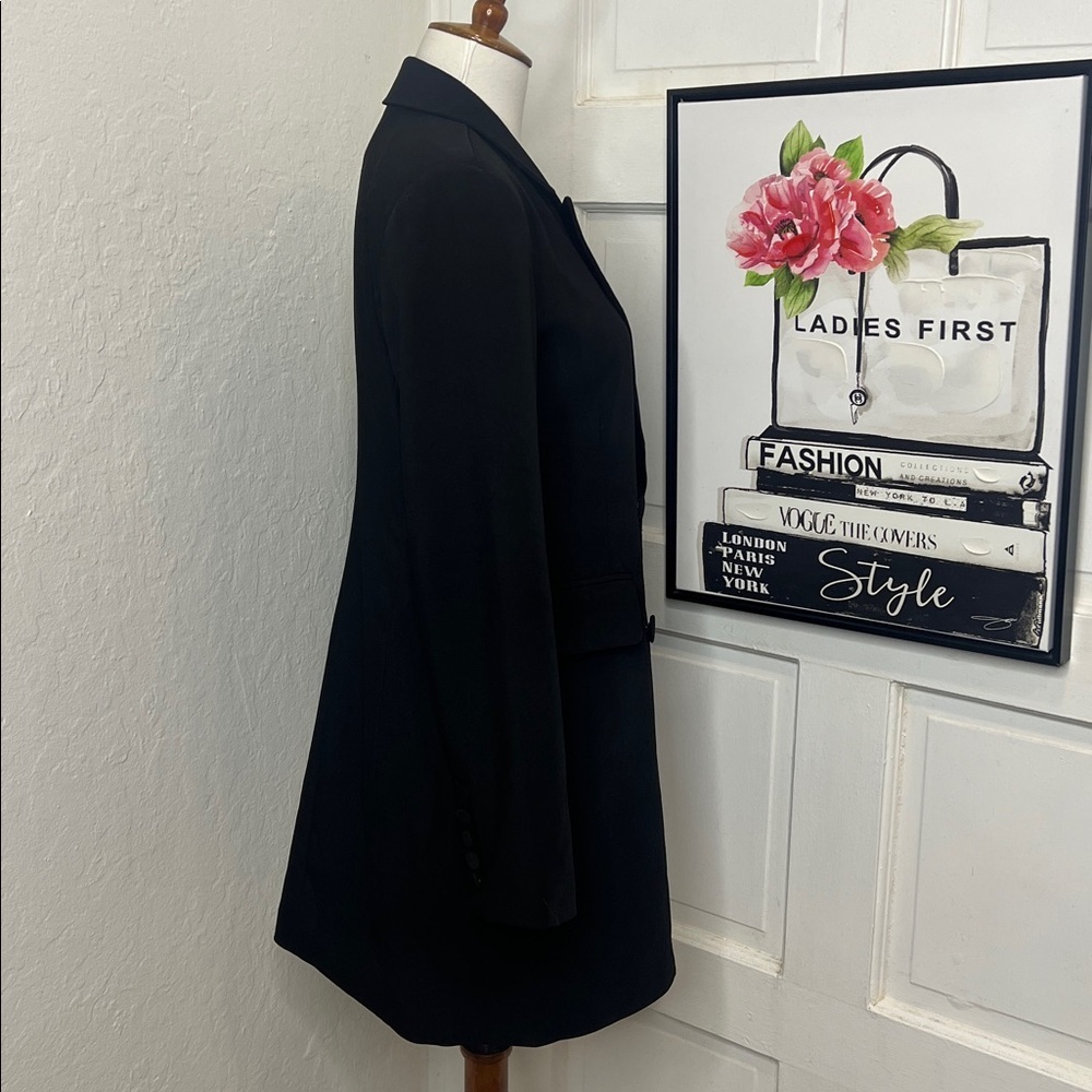 Avec Les Filles Black Double Breasted Long Blazer Size S - Picture 2 of 8